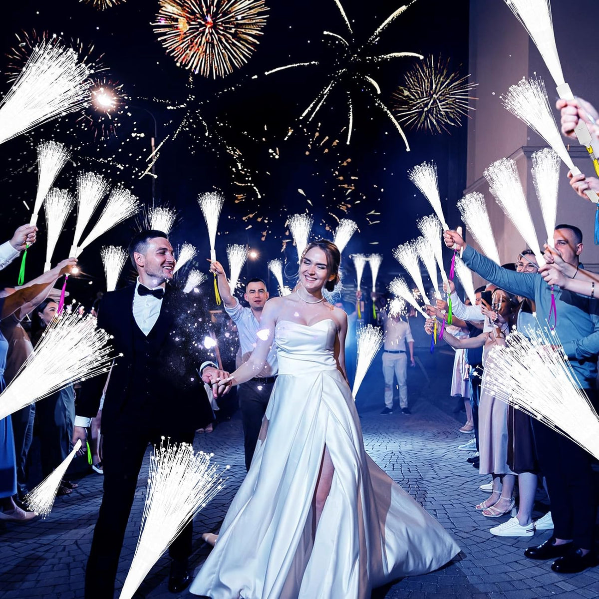 150 PCS White Fiber Optic Sticks, Glow Wands & Light Up Wands for Kids, Fiber Optic Wand with 3