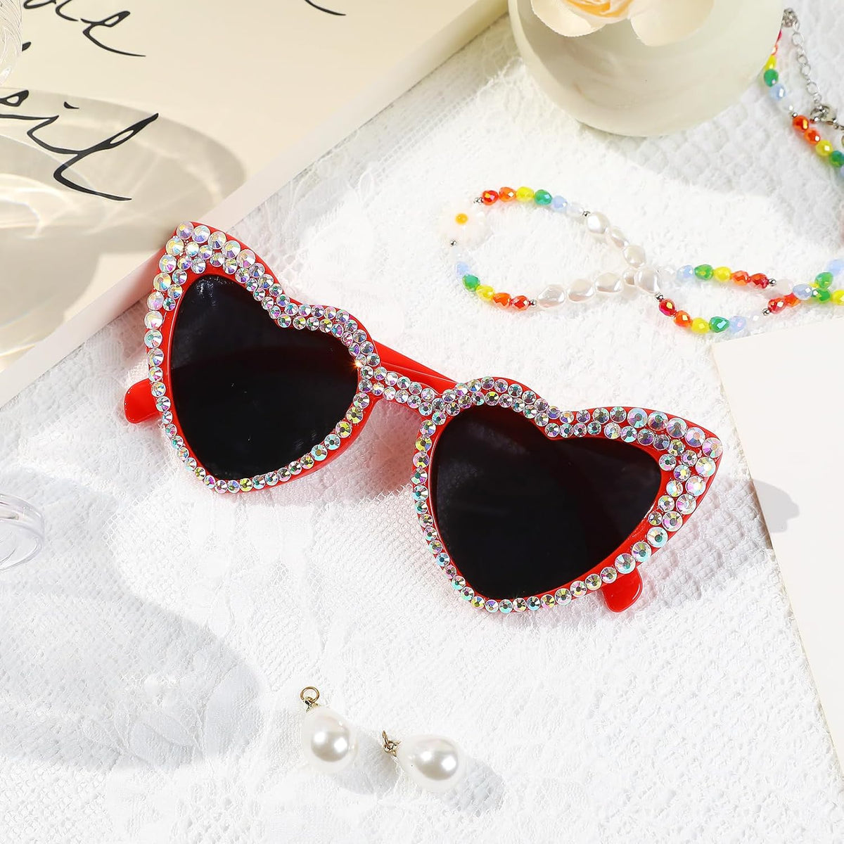 YOGFIT Heart Sunglasses for Women Fashion Classic Love Eye Protection Sunglasses Vintage Cute Heart
