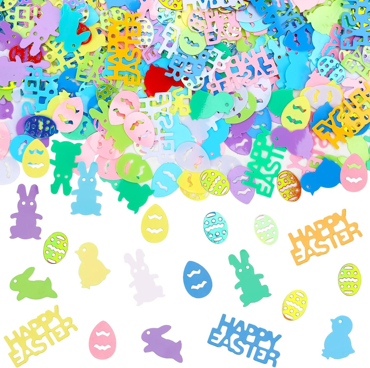 MARFOREVER Easter Confetti, Bunny Egg Rabbit Chicken Glitter Table Decorations Easter Party Scatter