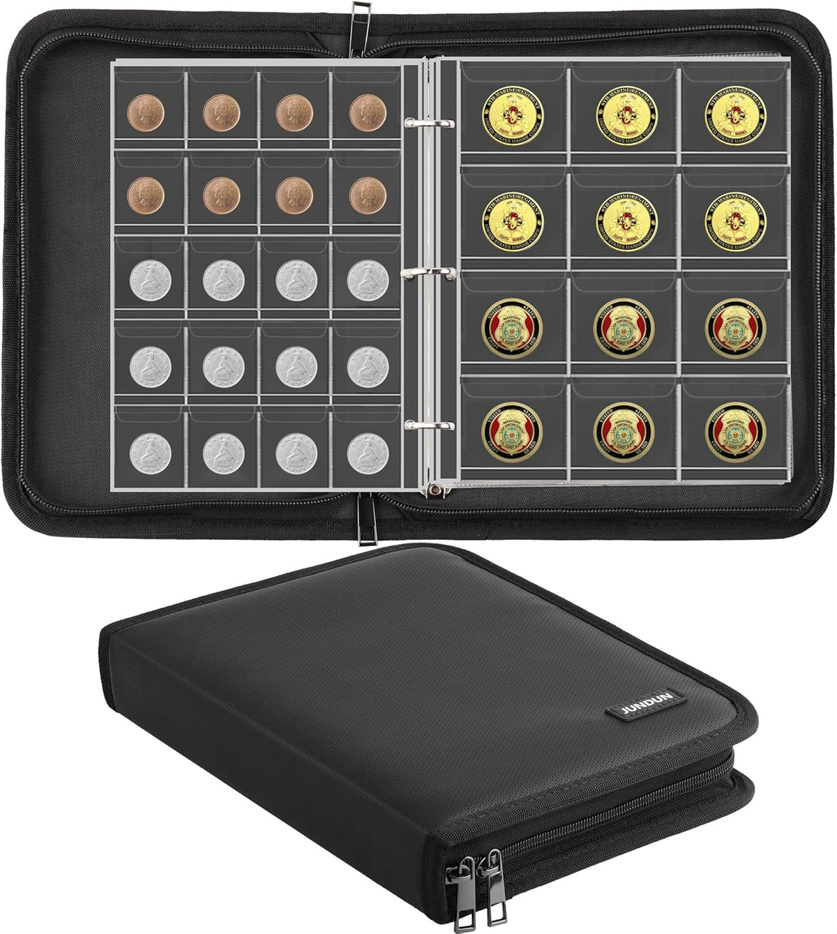Coin Collection Book for Collector,260 Pockets Fireproof Coin Collection Holder Album,Coin
