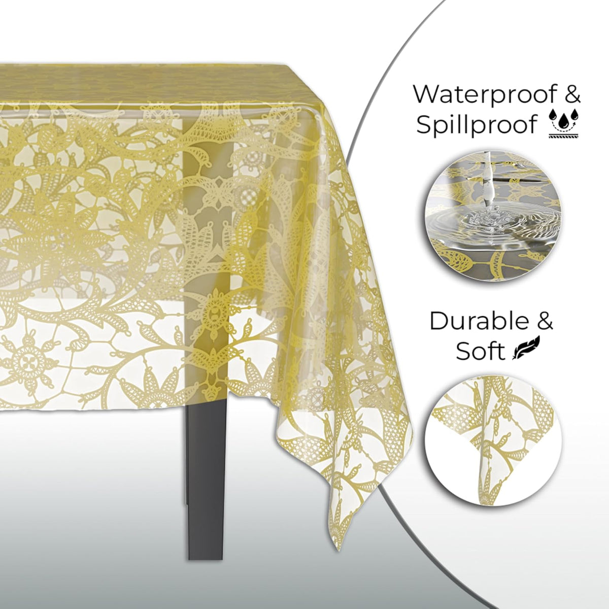 Exquisite Lace Table Cloth Rectangle Table Plastic 12-Pack Lace Tablecloth Rectangular 54" X 108" |