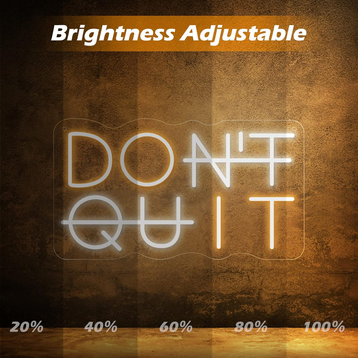 Don't Quit LED Neon Sign for Wall Decor, DO IT Neon Lights Party Decorations, USB Powered Switch
