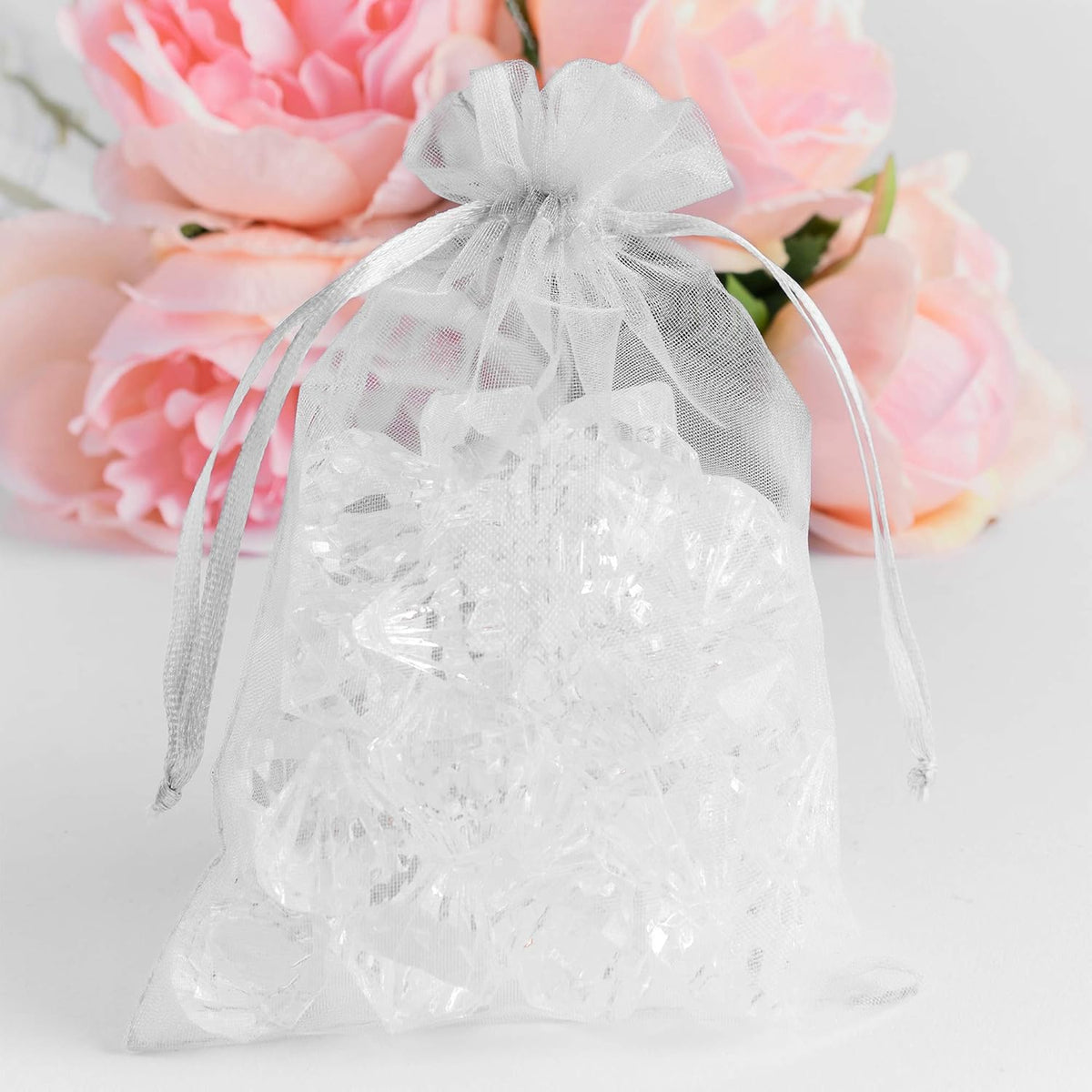 Super Z Outlet 100 Pack 4x6 Inch Mini Sheer Drawstring Organza Transparent Bags Jewelry Sack