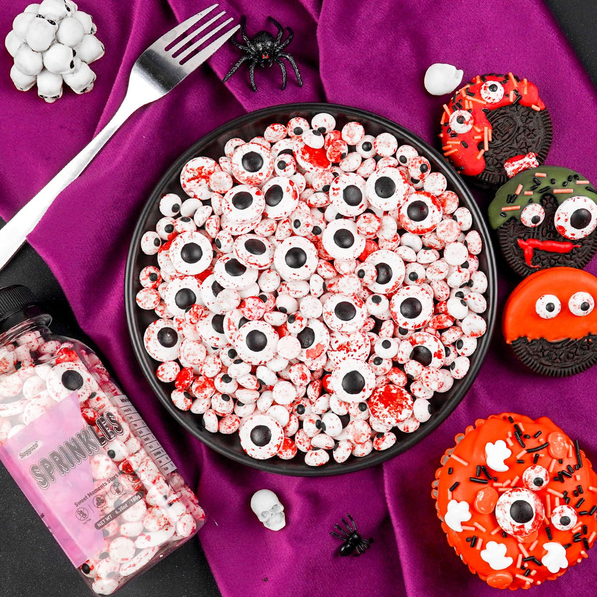 Halloween Sprinkles, Edible Eyeballs Candy, Bloody Eyes Sprinkles for Cake Decorating, Halloween