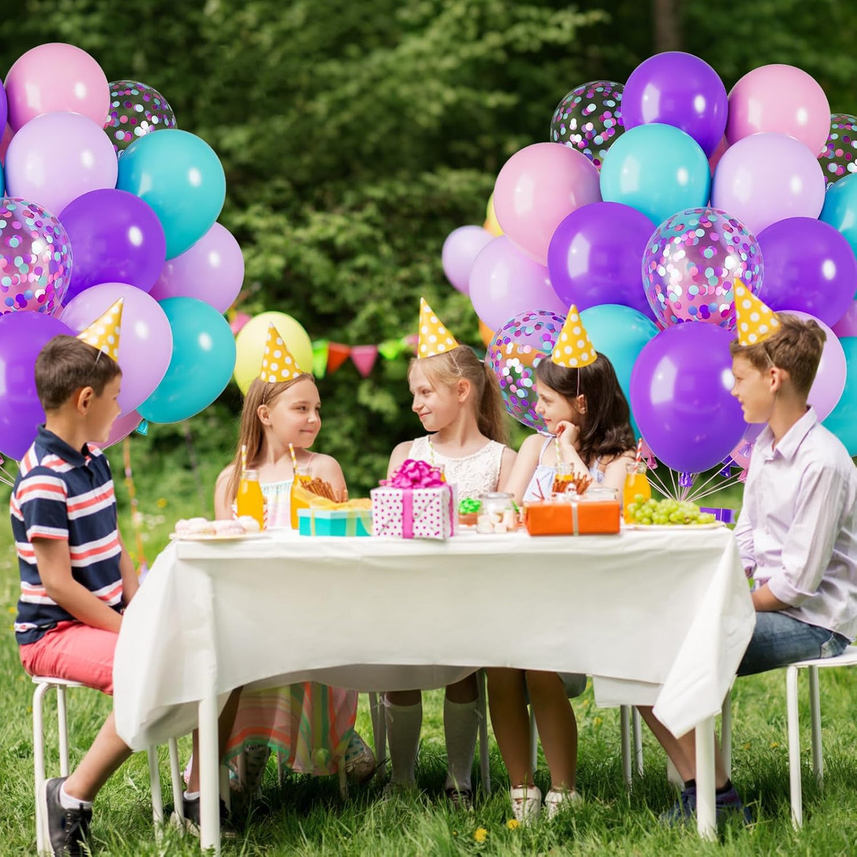 Mermaid Balloons, 12 Inch Blue Pink and Purple Balloons, Pastel Pink Latex Helium Balloons Teal
