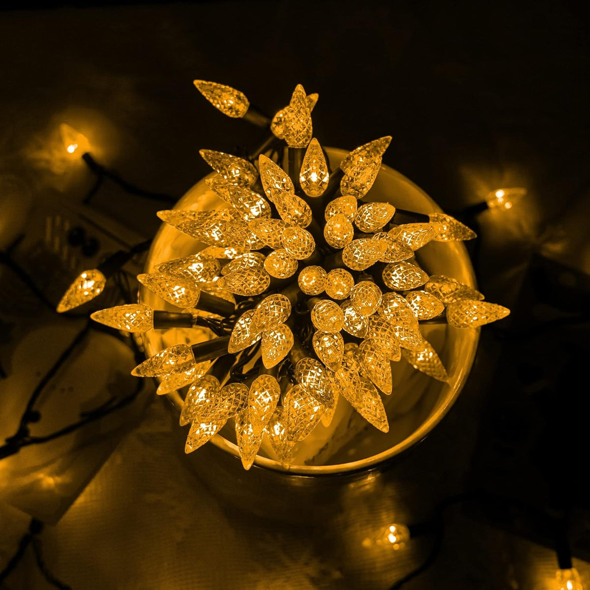 Dazzle Bright C6 Christmas String Lights, 100 LED 33 FT Outdoor Christmas Lights Waterproof