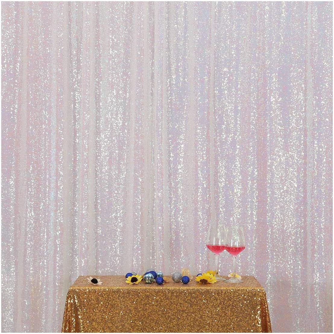 Poise3EHome Iridescent Sequin Backdrop,6FT x 8FT Sequin Photography Backdrop Curtain for Party