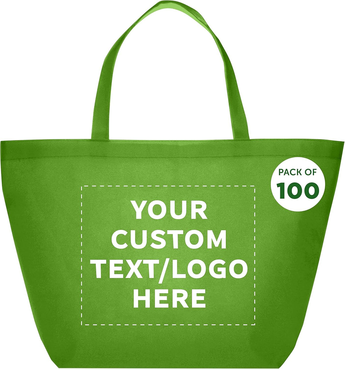 DISCOUNT PROMOS Custom Southern Style Grocery Tote Bags Set of 100 - Personalized Bulk Pack