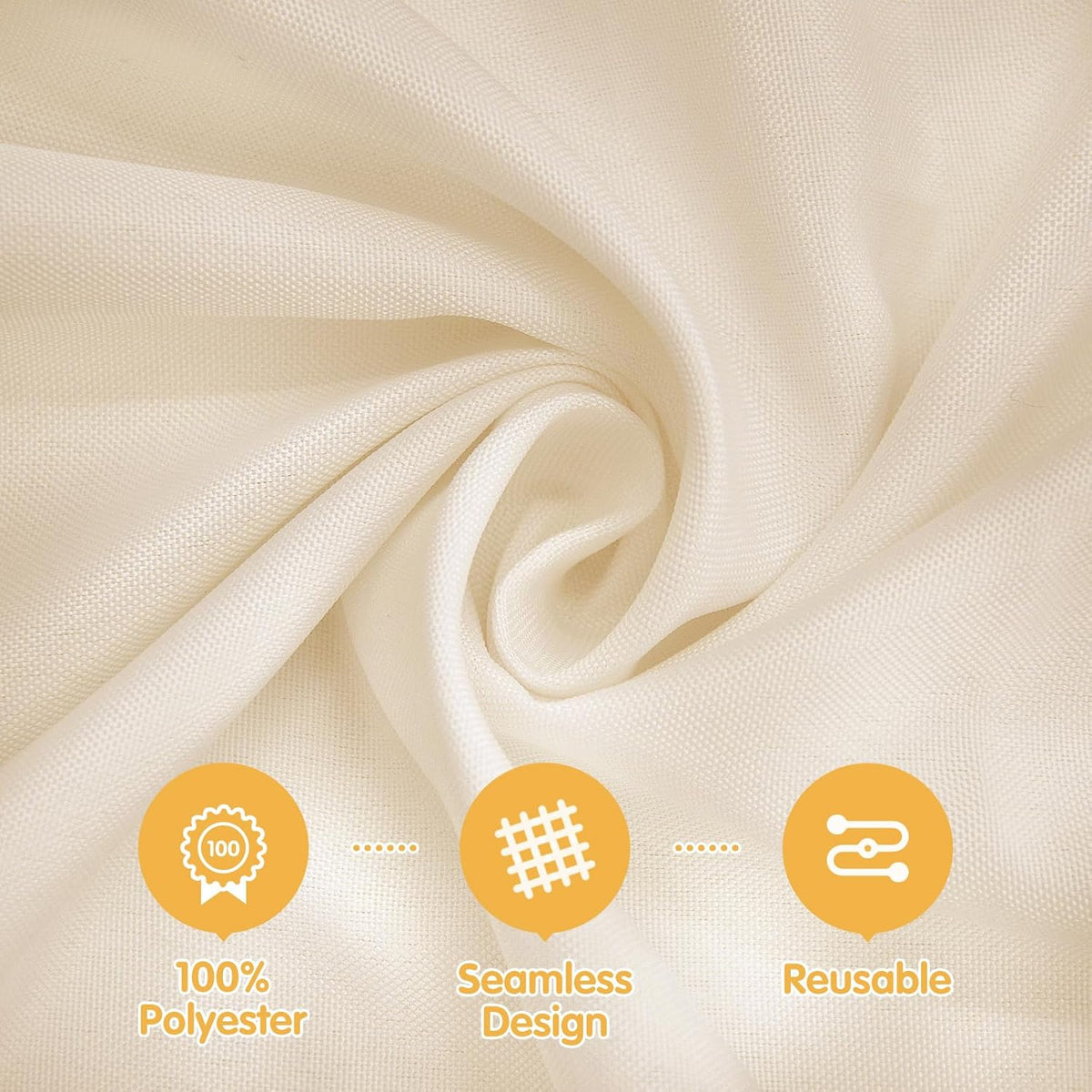 BRILLMAX 4 Pack Beige Tablecloths for 8 Foot Rectangle Tables 90 x 156 Inch - 8ft Rectangular Bulk