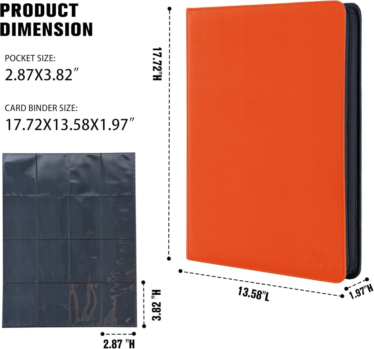 Premium 1000+ Pockets Card Binder,16 Pockets Card Binder Ringless Side Loading Trading Card Album