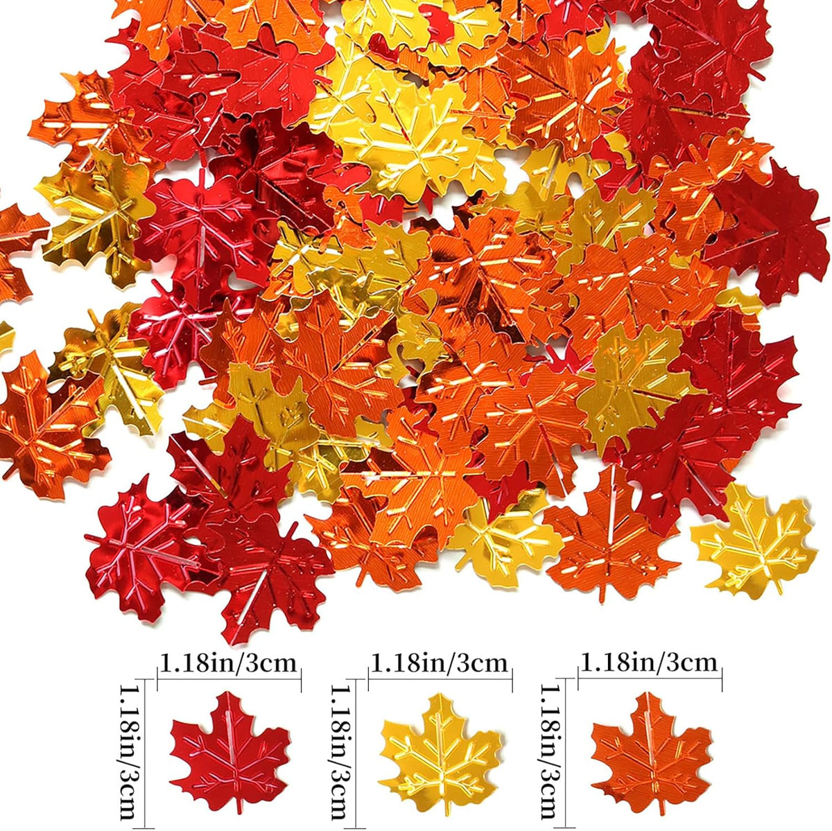 Maple Leaves Confetti,168pcs Fall Leaves Party Table Decorations Scatter Foil Confetti for Autumn