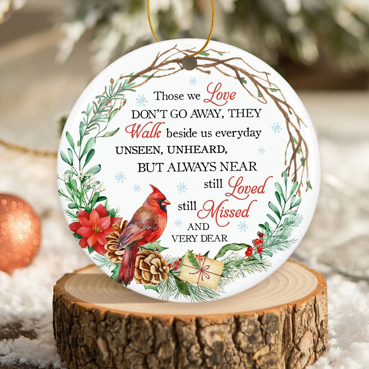 ZAGKOO Cardinal Christmas Ornament - Memorial Christmas Ornament - Sympathy Gifts, Bereavement