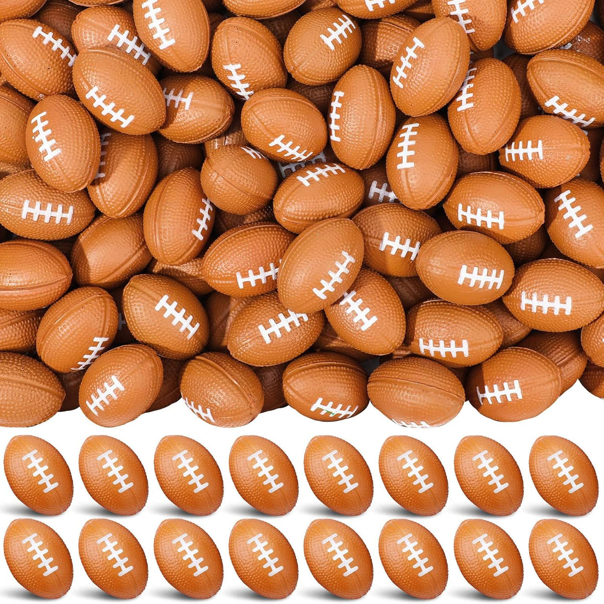 Jerify 250 Pack Mini Footballs Stress Balls Bulk 1.4 Inch Small Soft Foam Sports Balls Fidget Toys