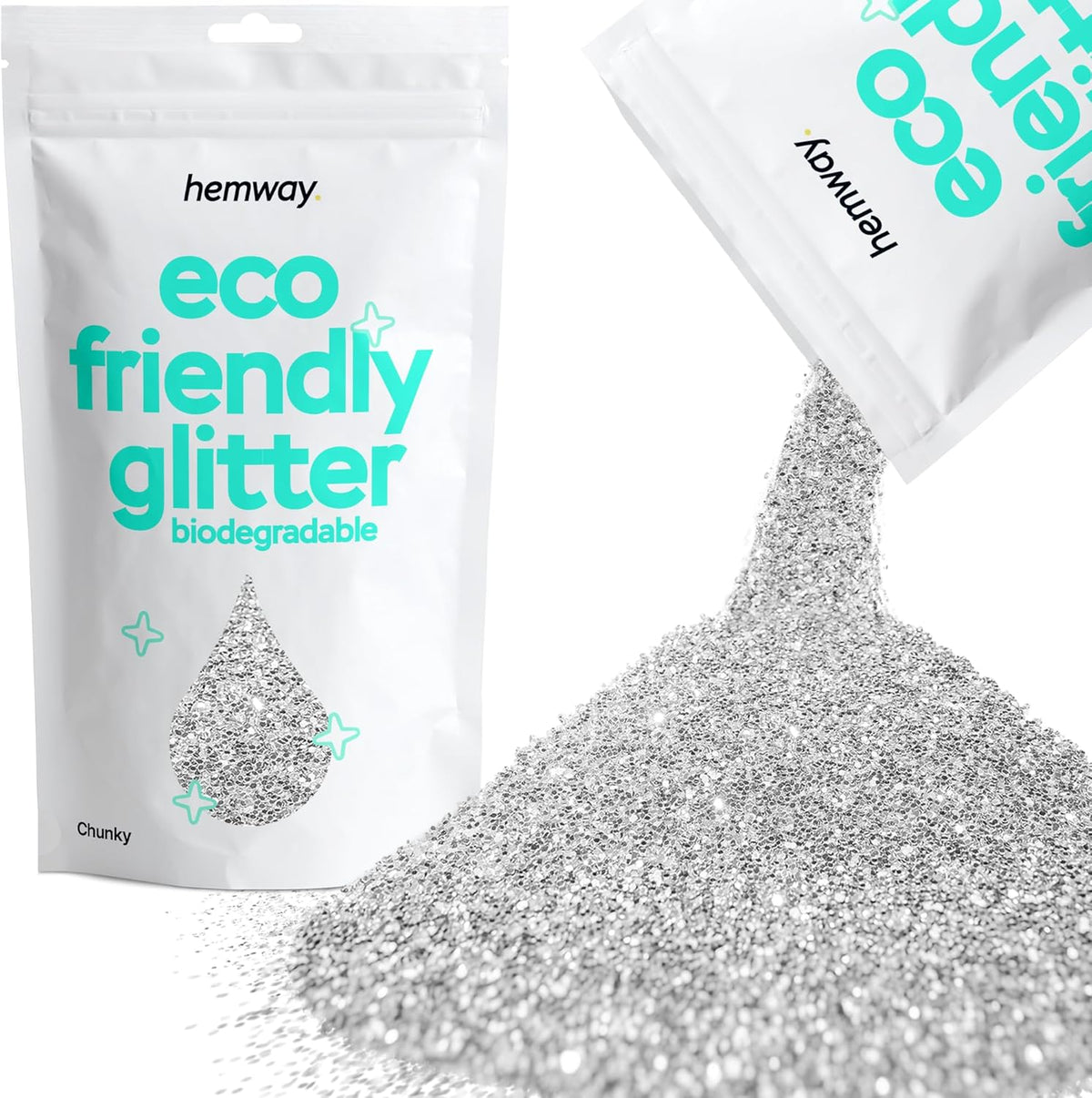 Hemway Biodegradable Glitter Eco Friendly - 100g/3.5oz Bio Cosmetic Safe Sparkle Vegan for Face
