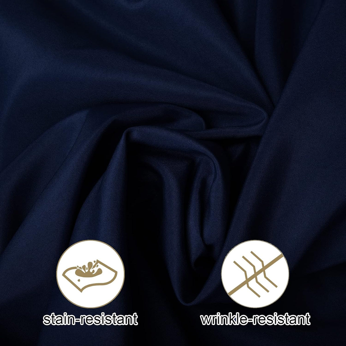 Ascoza 2pack 90x156 Inch Navy Rectangular Tablecloth 8 Feet Table Cloth in Polyester Fabric for