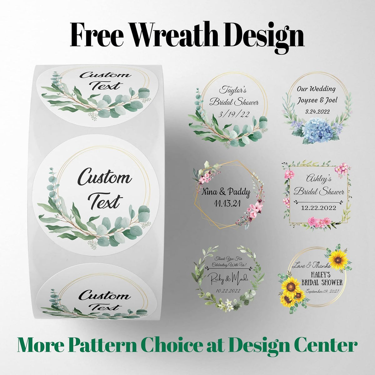 150 Custom Circle/Square BOPP Roll Labels- Personalized Stickers for Business Logo, Party, Wedding