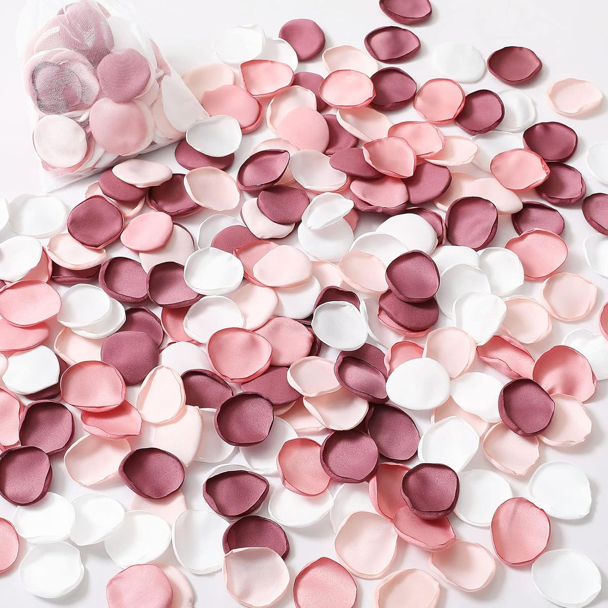 Serwalin 500Pcs Silk Pink Rose Petals Flower Petals for Weddings Proposal Peach Pink Petals for