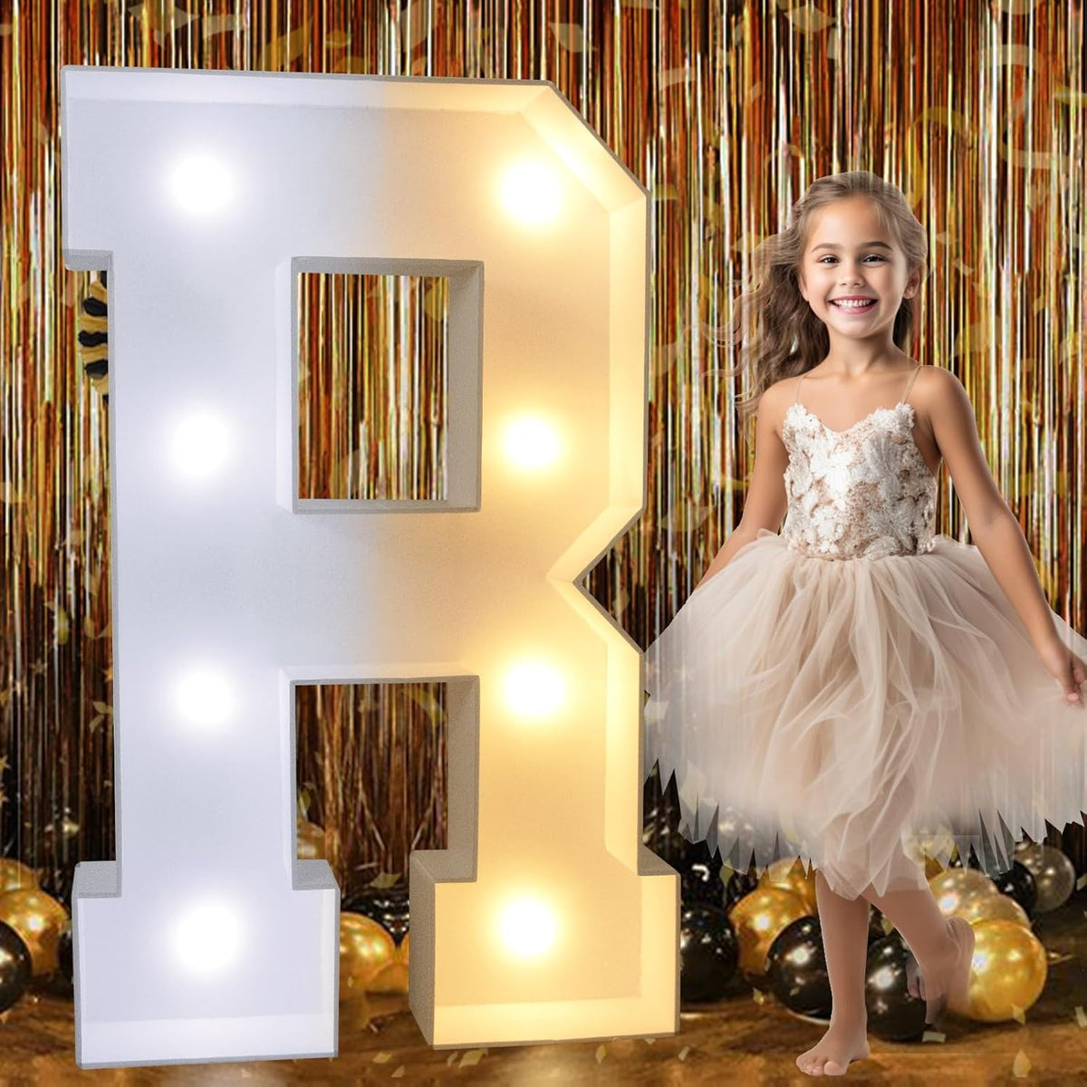 Pooqla 3FT Marquee Light Up Letters, LED Big Mosaic Marquee Letters 3 Feet, Giant LED Sign for