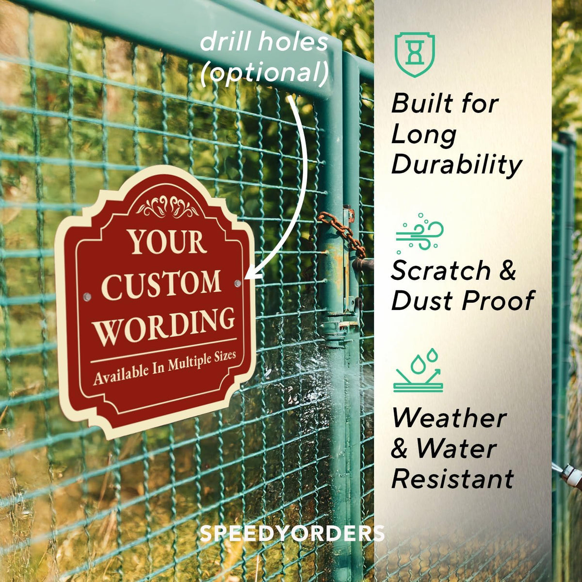Custom Personalized Red Brick Style 12x12inch Outdoor Aluminum Driveway Signs, Weatherproof