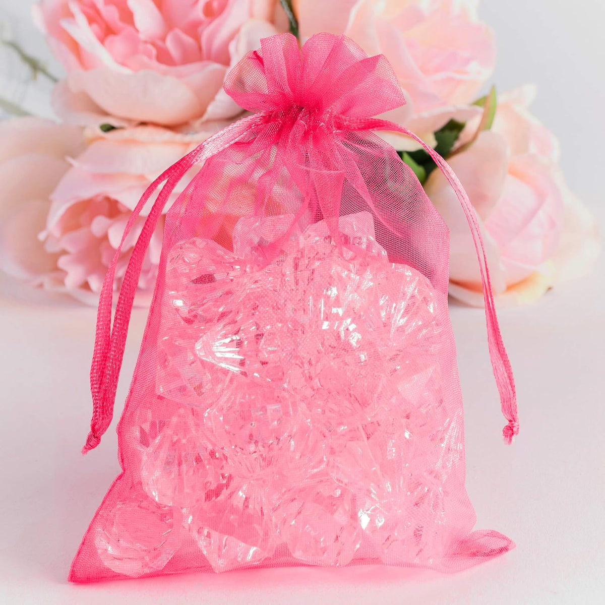 Super Z Outlet 100 Pack 4x6 Inch Mini Sheer Drawstring Organza Transparent Bags Jewelry Sack