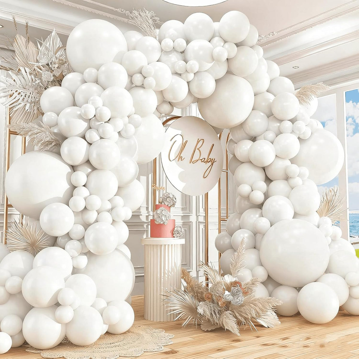 412pcs White Balloons 18 12 10 5 Inch White Balloon Garland Arch Kit Different Sizes Matte Latex