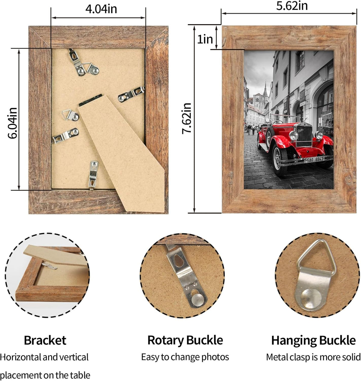 4x6 Picture Frame Set of 4, High Definition Real Glass 4 x 6 Photo Frames for Tabletop Display and