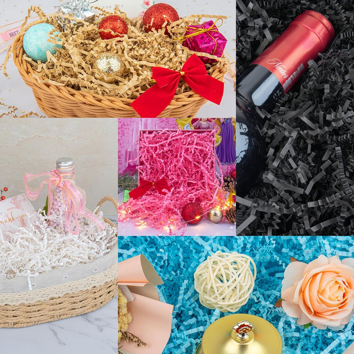 Caleihd Crinkle Cut Paper Shred Packing Grass Cushion Paper Streamer for Christmas Wedding Birthday