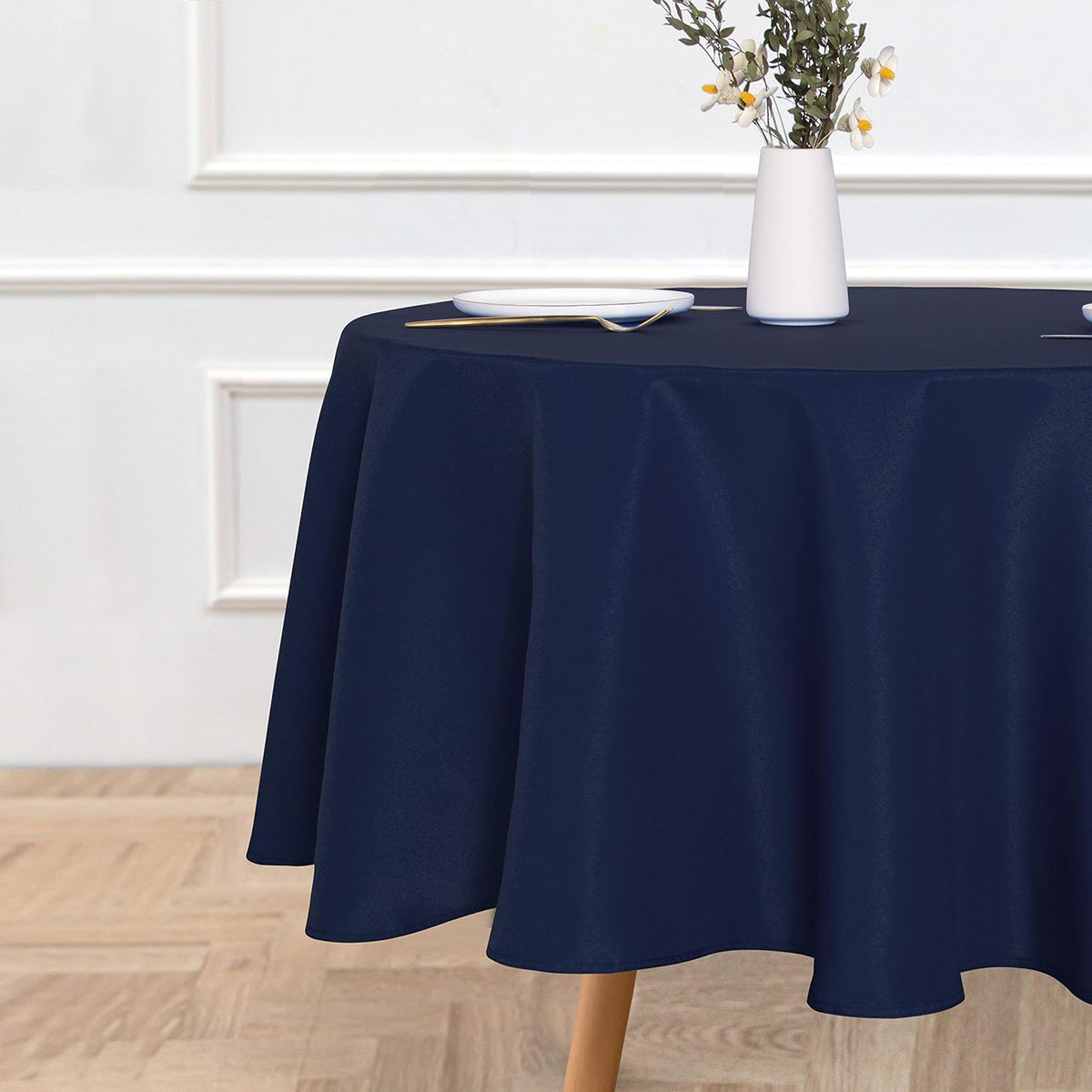 sancua Round Tablecloth - 90 Inch - Water Resistant Spill Proof Washable Polyester Table Cloth