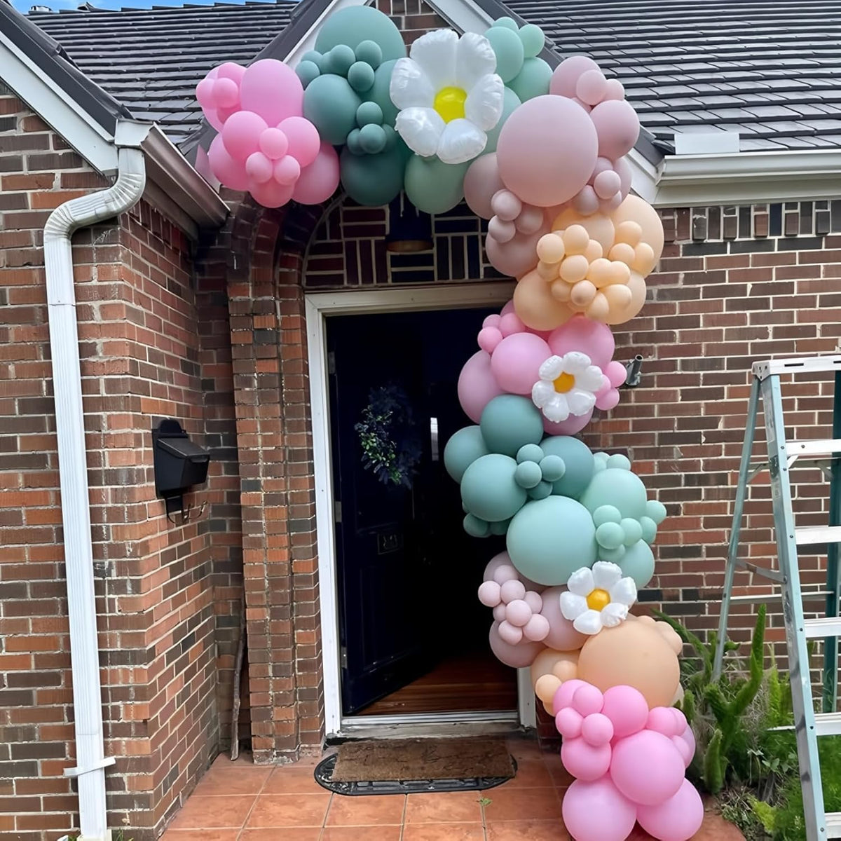 Pink Blue Green Balloons 12inch 60pcs Pale Pink Beige Light Pastel Blue White Sand Dusty Green