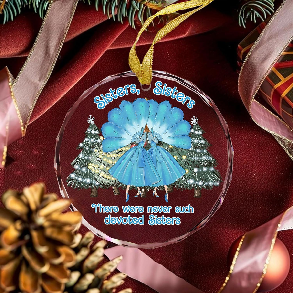 GOSSBY Sister Ornament for Sister, Women Best Friend- White Christmas Ornament 2025 - There were