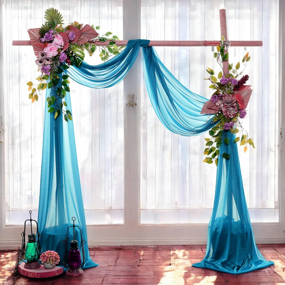 MDS Halloween Chiffon Draping Fabric - 2 Panel, 30" Wide x 20ft Long - Sheer Spooky Arbor & Canopy