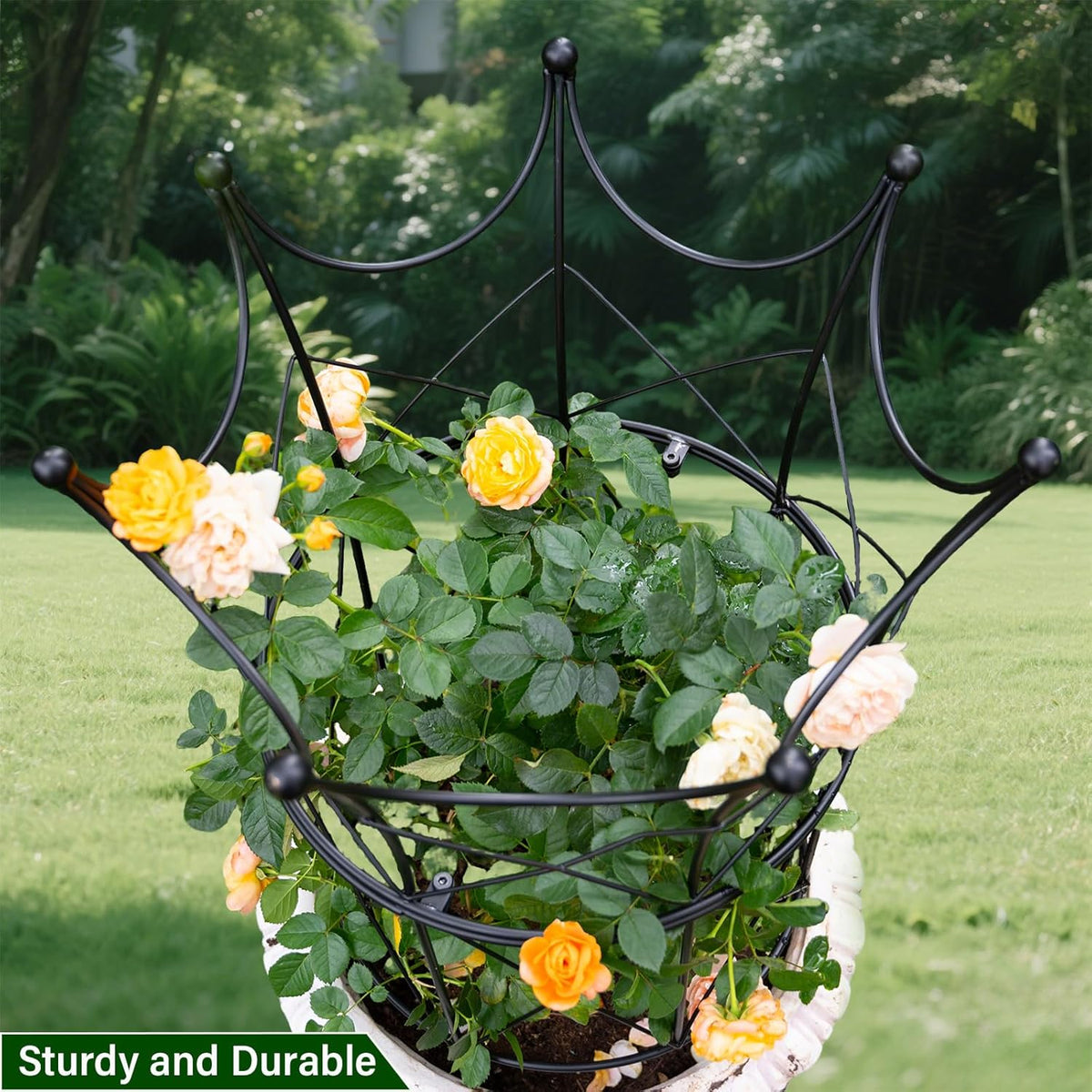 Large Obelisk Trellis for Plant Supports 18.5in x 22.9in - Durable Metal Garden Support Cage for