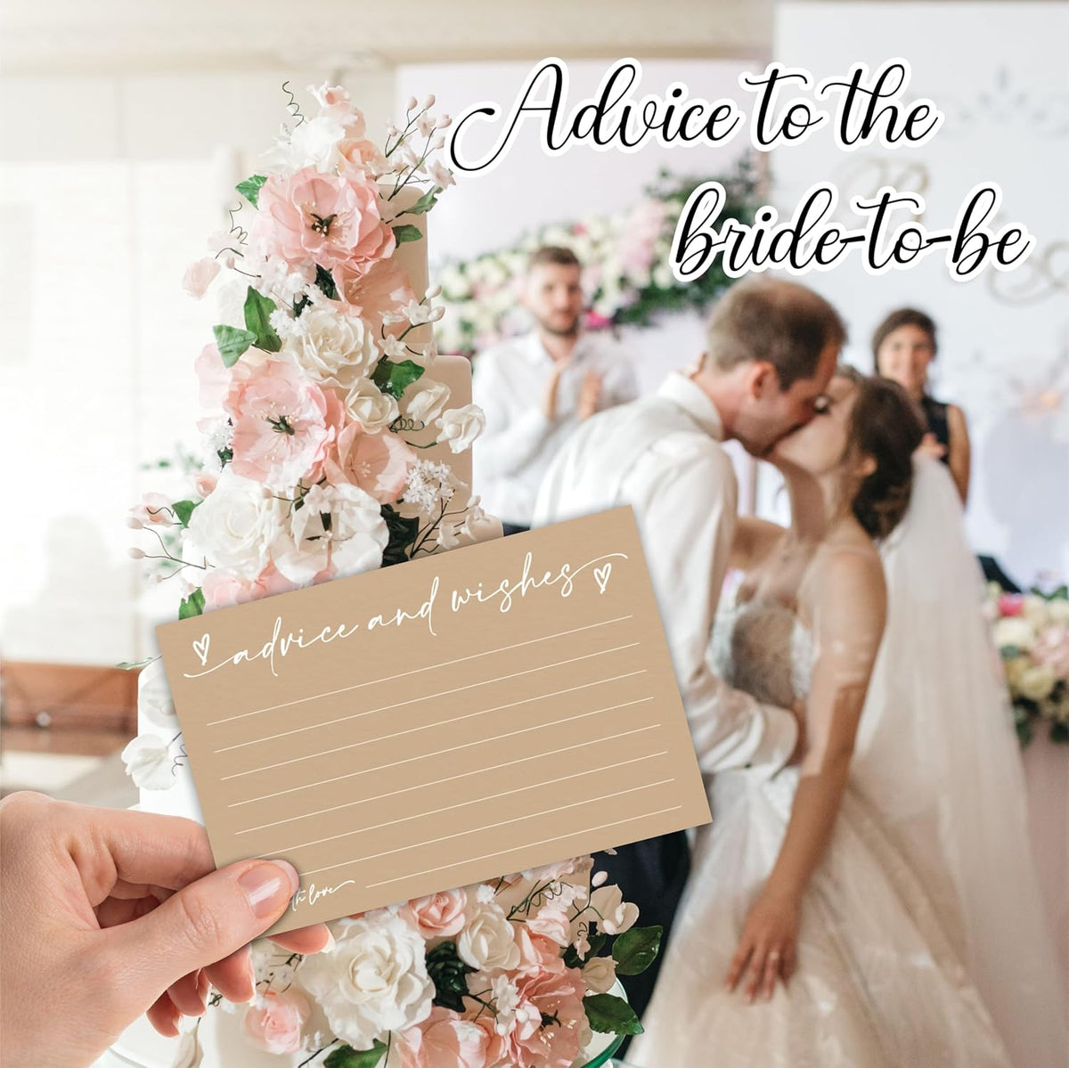 30 Advice & Wishes Cards - Minimalism Brown - Double Sided Fill-In Advice Cards For Bridal