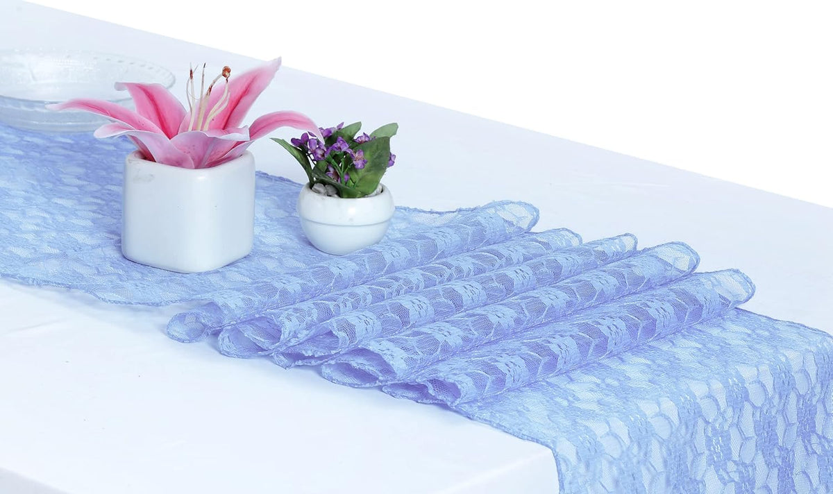 MDS Pack of 15 Wedding 12 x 108 inches Lace Table Runner for Wedding, Decorations for Birthday