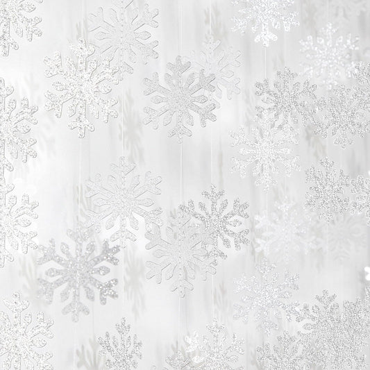 Snowflake-Snow Silver Christmas Party-Decoration Garland - 52ft Frozen Winter Wonderland Ornaments