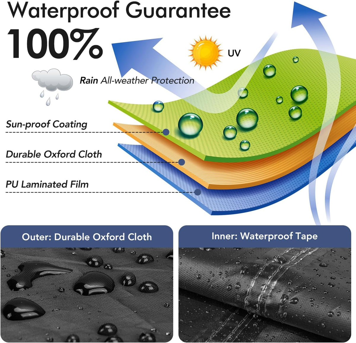 Patio Furniture Covers Waterproof for Chairs, Lawn Outdoor Chair Covers 2 Pack, Patio Chair Covers