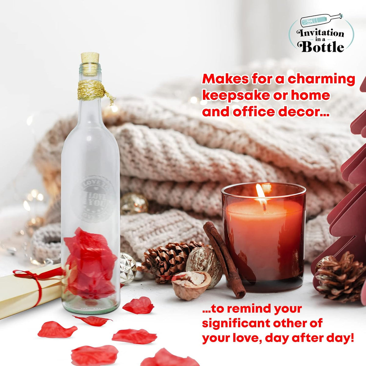 Letter in a Bottle - Valentine's Day, Anniversary or Birthday Gift for Girlfriend, Boyfriend