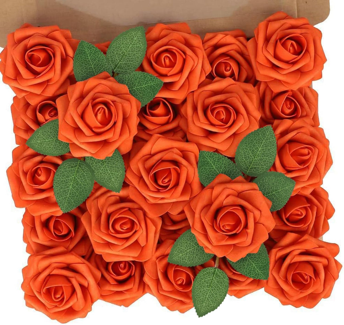 N&T NIETING Artificial Fall Flowers Fake Flowers Orange Roses Perfect for DIY Wedding Bridal