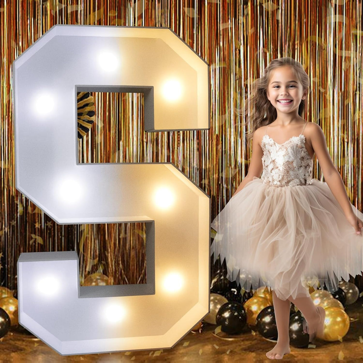 Pooqla 3FT Marquee Light Up Letters, LED Big Mosaic Marquee Letters 3 Feet, Giant LED Sign for