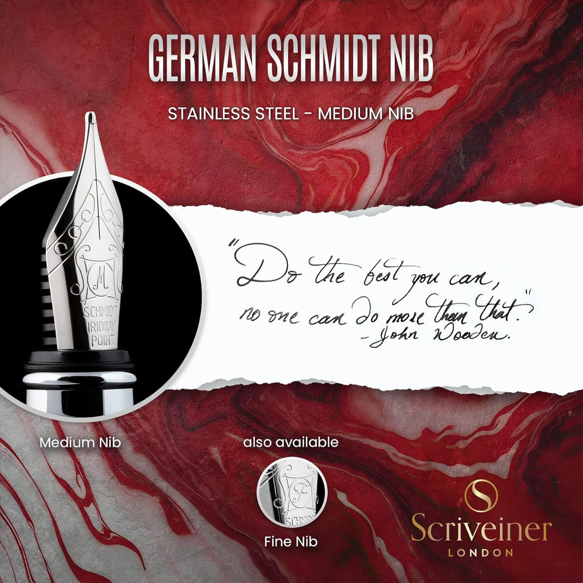 Scriveiner Personalized Deep Crimson Red Pen - Stunning Red Lacquer Luxury Pen with Chrome