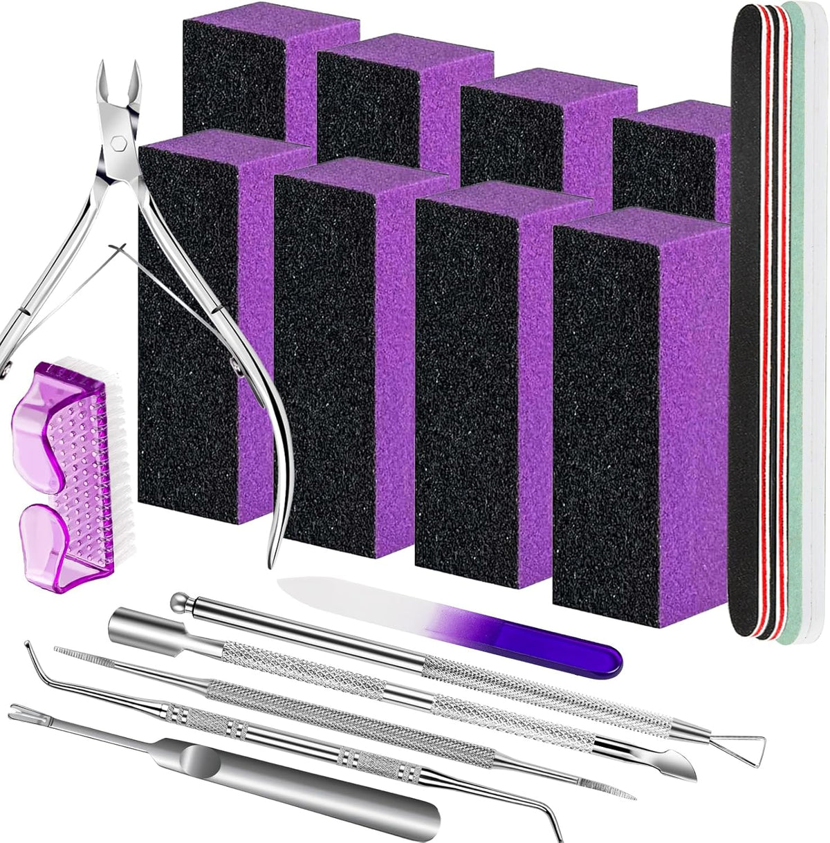 FANDAMEI Nail Care Kit, Nail Buffers and Files, Nail Cuticle Tools Kit, Nail Manicure Tools, Finger