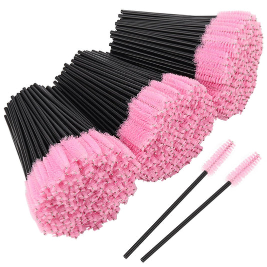 BTYMS 500 Pieces Disposable Mascara Wands Eyelash Brush Brow Brushes Applicators Lash Spoolies for