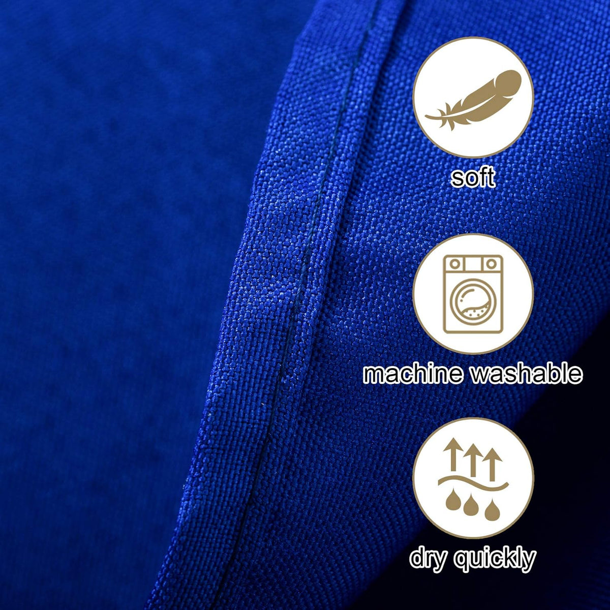 Ascoza 2pack 108 Inch Royal Blue Round Tablecloth in Washable Polyester Fabric for