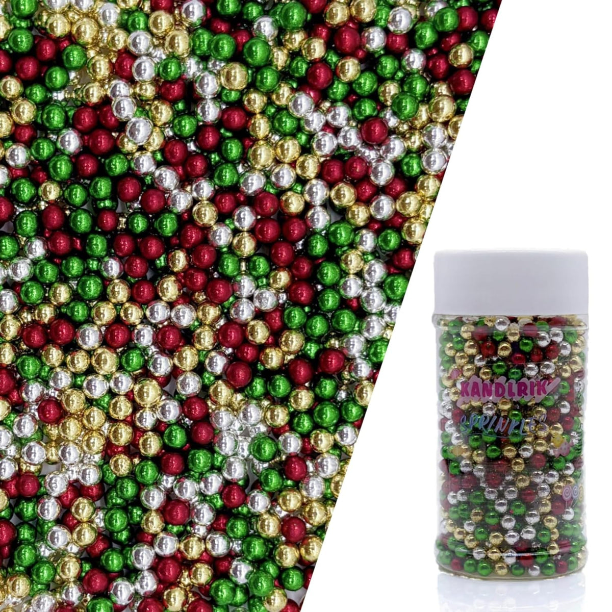 Edible Christmas Mixed Colour Pearl Sugar Sprinkles Candy 4mm Mini Pearls Cake Decorations Cupcake