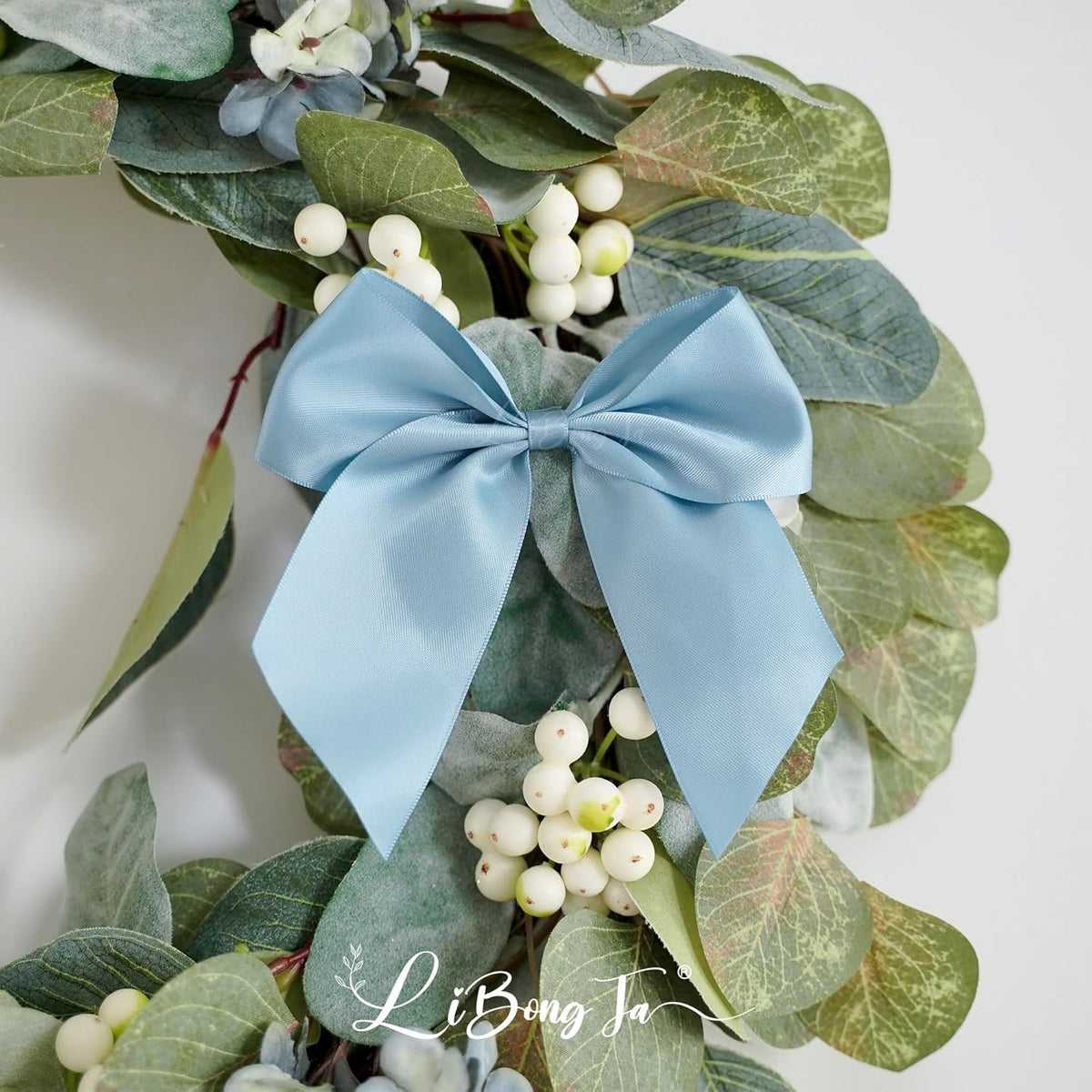 5'' Dusty Blue Bow Party Decorations Satin Bows, Twist Tie Bows for Treat Bags, Cake Pops, Pre-tied