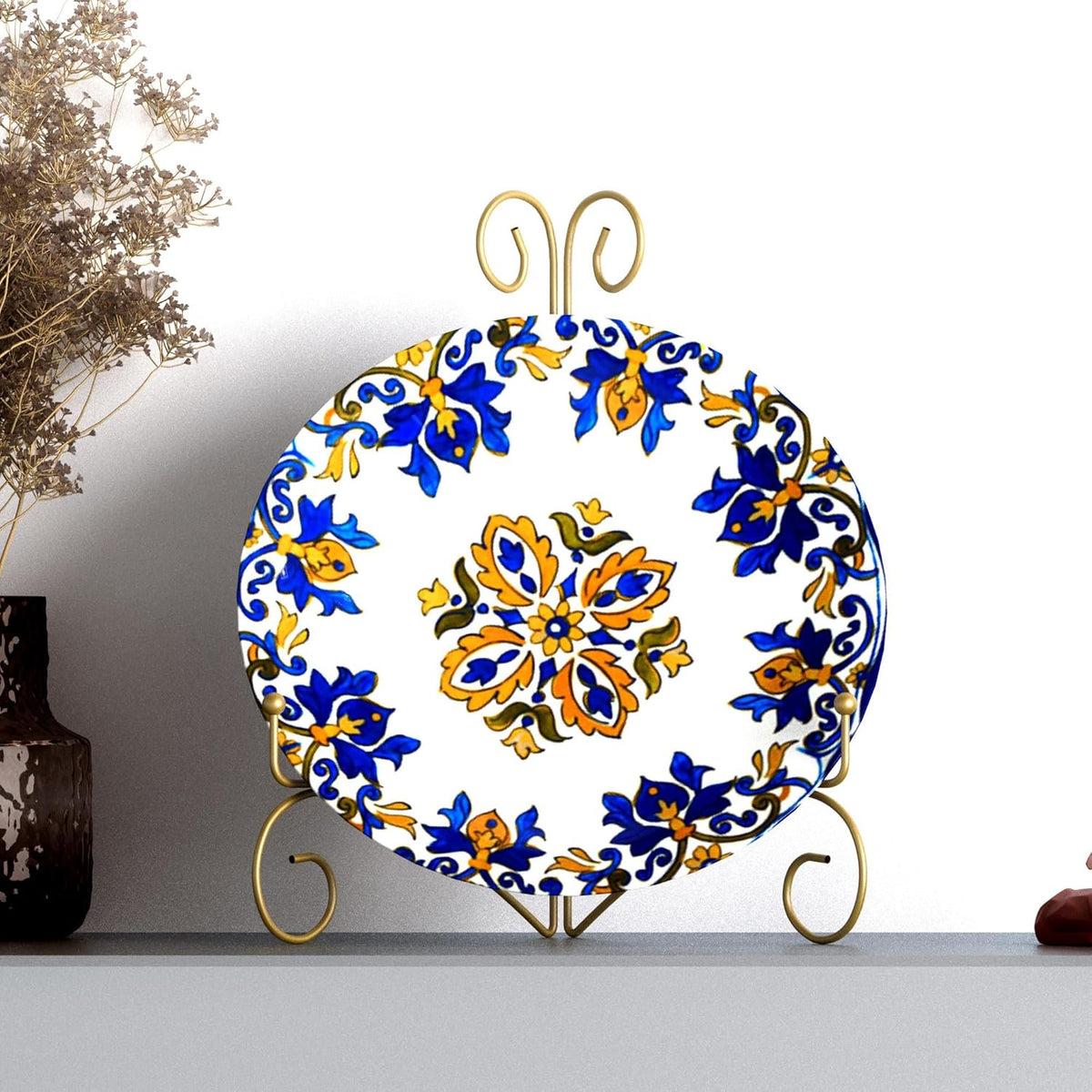 Plate Display Stands with Hinged Folding Design, 8 Inch Picture Frame Stand for Tables, Decorative