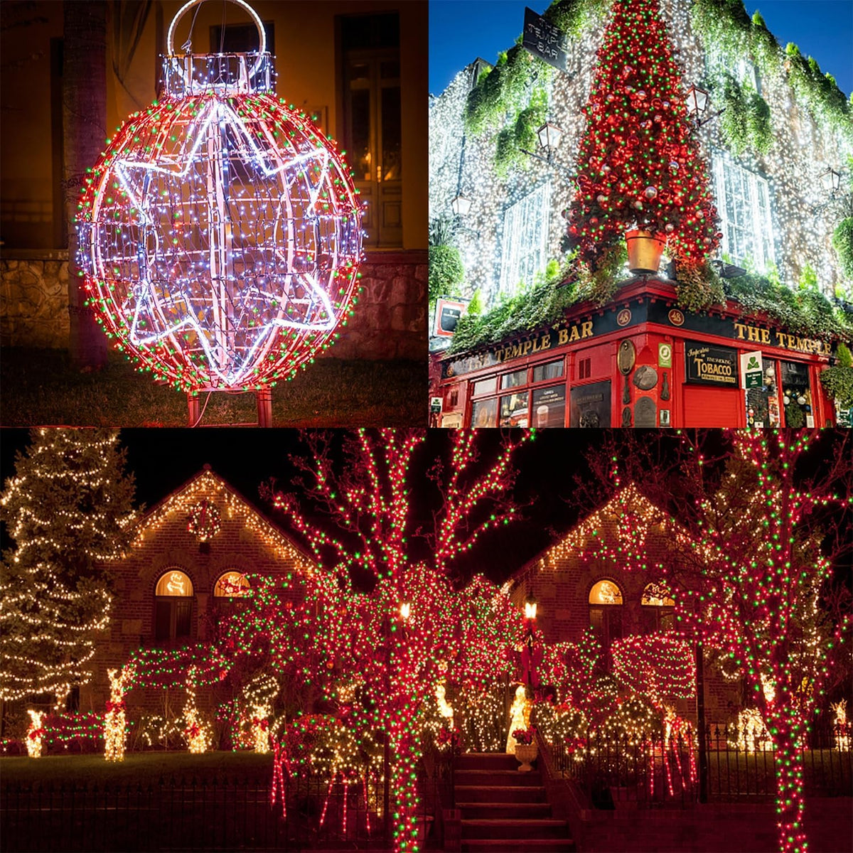 LJLNION 300 LED Christmas Lights, Extra Long 98.5FT Xmas String Lights Outdoor Indoor, 8 Lighting