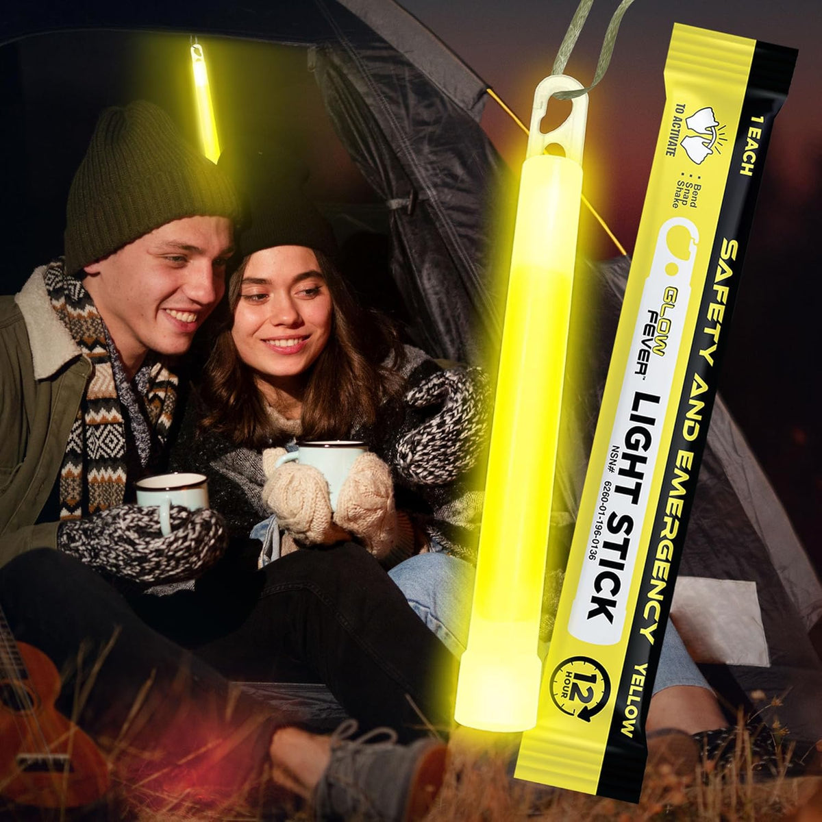 Glow Fever Emergency Safety Military Grade Glow Sticks, 30pcs 6'' Lightsticks, Light Up Ultra