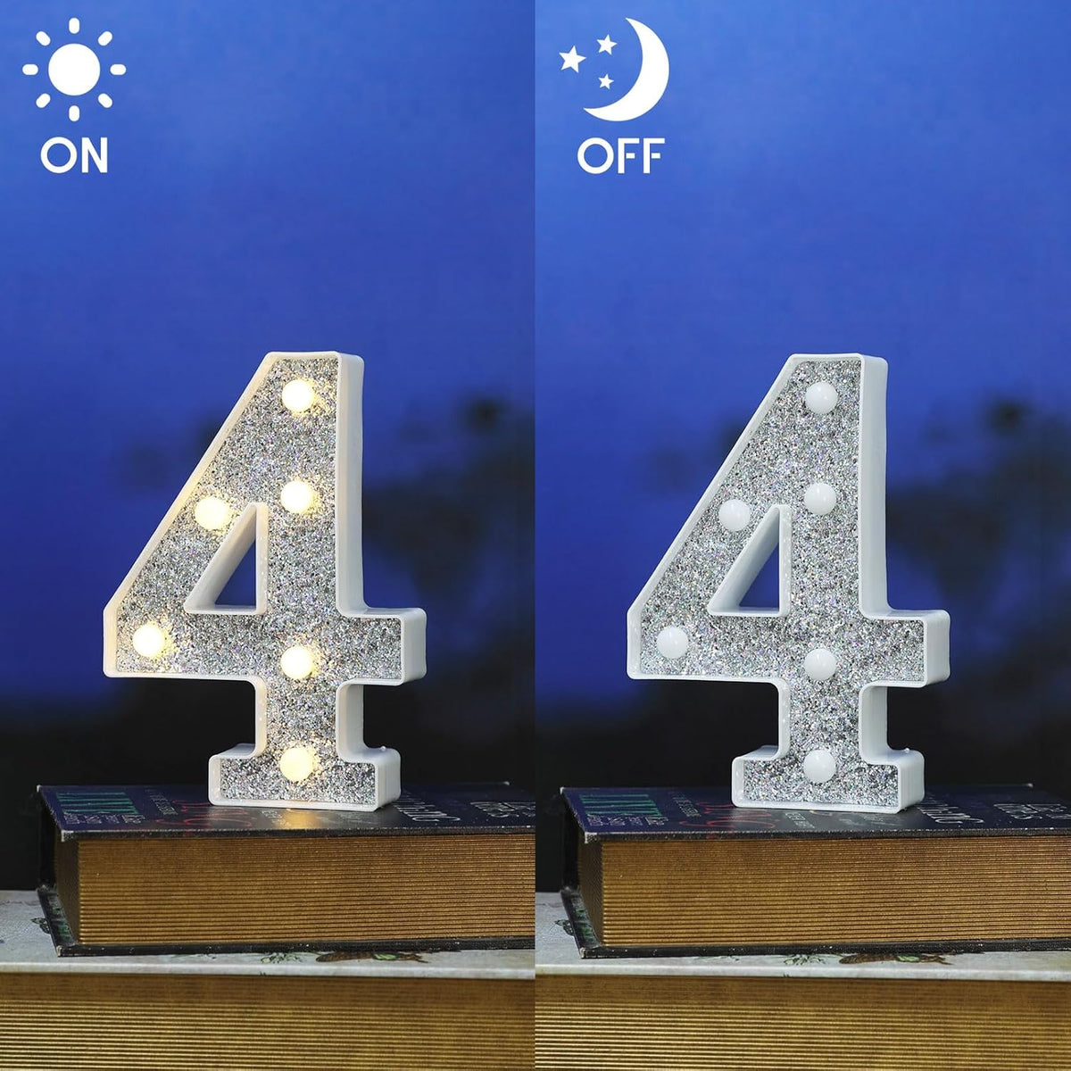 Marquee Light Letters for Table Decorations, Glitter Light Up Signs for Prom, Events, or Engagement