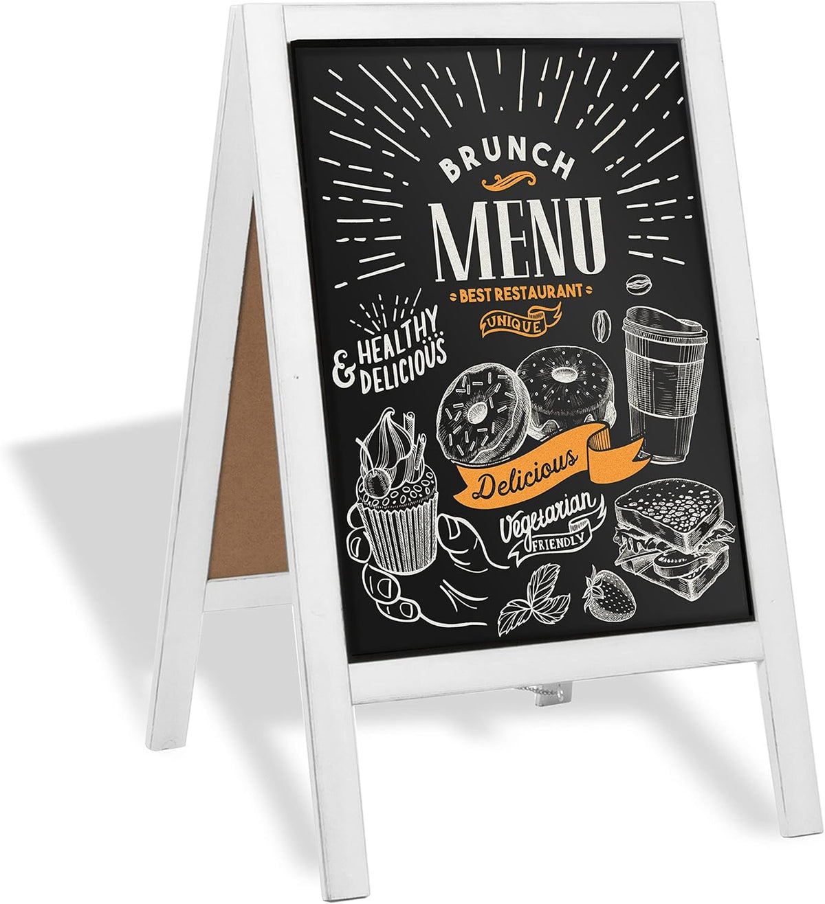 Ilyapa Wooden A-Frame Sign with Eraser & Chalk - 21 x 30 Inches Magnetic Sidewalk Chalkboard